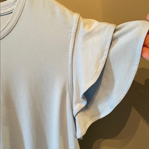 Chico's Light Blue Flutter Sleeve Tee Size M - Picture 3 of 7